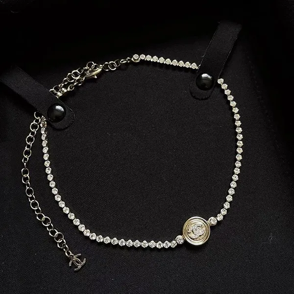 Dây Chuyền Nữ Chanel CC Choker Màu Vàng Bạc - Trang sức - Vua Hàng Hiệu