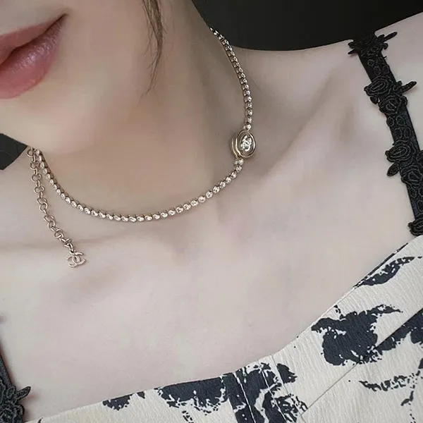 Dây Chuyền Nữ Chanel CC Choker Màu Vàng Bạc - Trang sức - Vua Hàng Hiệu