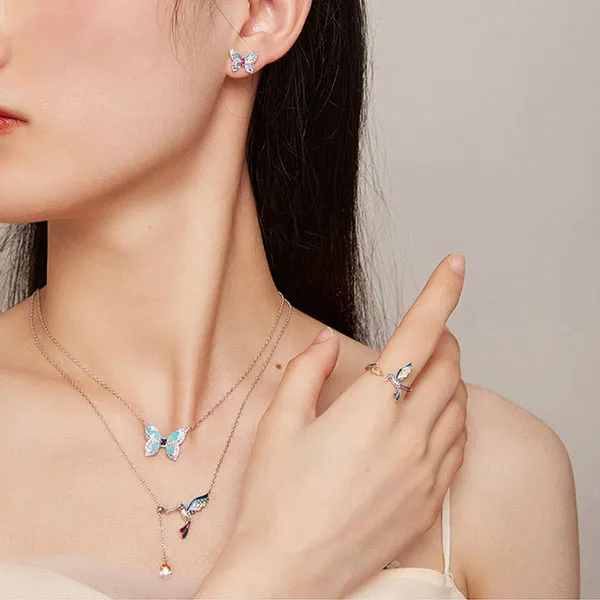 Dây Chuyền Nữ Kya Jewel Butterfly Đá CZ Cao Cấp N184 Phối Màu