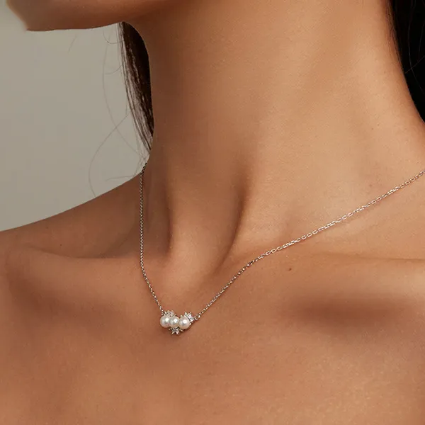 Dây Chuyền Nữ Kya Jewel Ngọc Trai Tự Nhiên Lovely Bead PN11 Màu Bạc