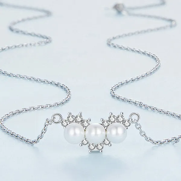 Dây Chuyền Nữ Kya Jewel Ngọc Trai Tự Nhiên Lovely Bead PN11 Màu Bạc