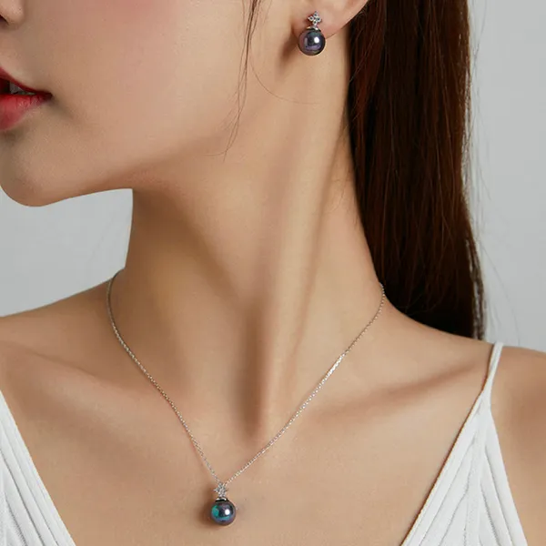 Dây Chuyền Nữ Kya Jewel Ngọc Trai Tự Nhiên PN20 Màu Đen Bạc