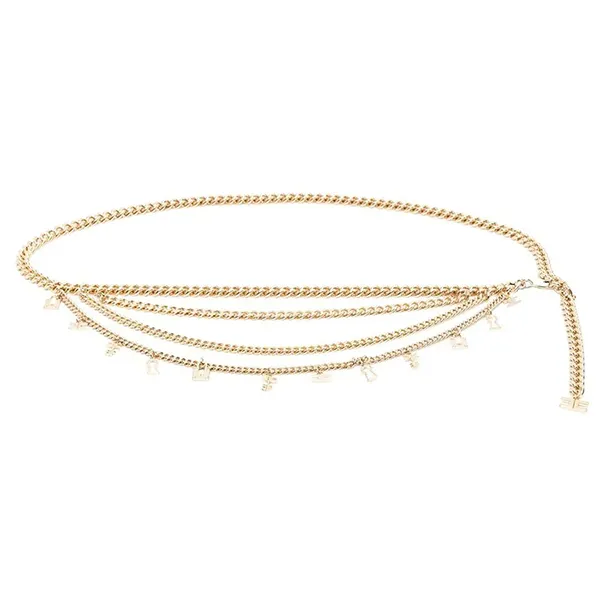 Dây Đeo Thắt Lưng Nữ Elisabetta Franchi Charm Chain Belt Màu Vàng