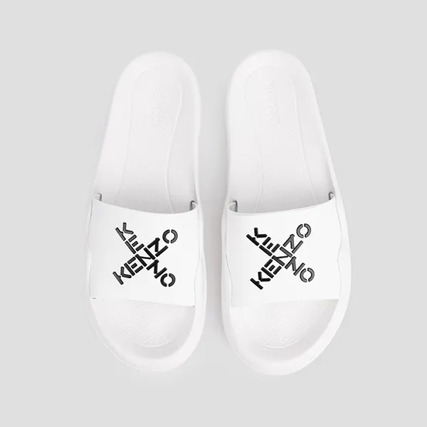 Dép Nam Kenzo Logo slides FC55MU108P61-01 Màu Trắng Size 41