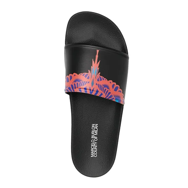 Dép Nam Marcelo Burlon County Of Milan Graphic-print Slides CMIC001S22PLA0021032 Black Màu Đen Size 40 - Dép - Vua Hàng Hiệu