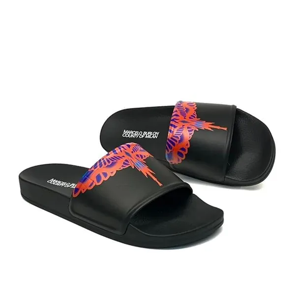 Dép Nam Marcelo Burlon County Of Milan Graphic-print Slides CMIC001S22PLA0021032 Black Màu Đen Size 40 - Dép - Vua Hàng Hiệu