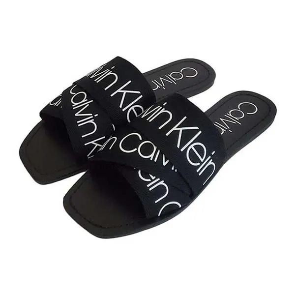 Dép Nữ Calvin Klein CK Bainy Flat Sandals In IVMFB Màu Đen Size 36 - Dép - Vua Hàng Hiệu