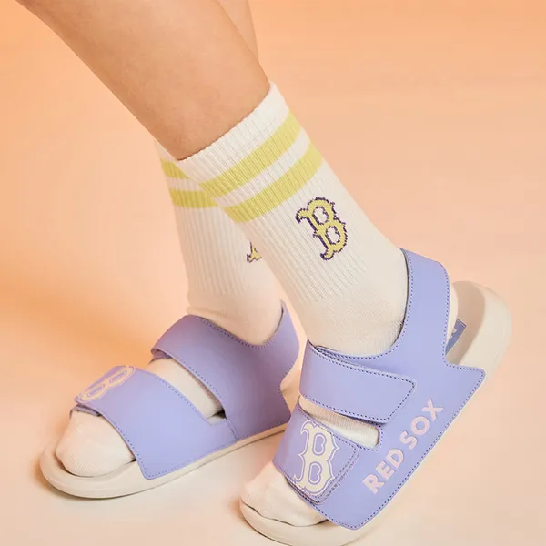 Dép Sandal Trẻ Em MLB Apple Boston Red Sox 7ASDB0433-43LDL Màu Tím