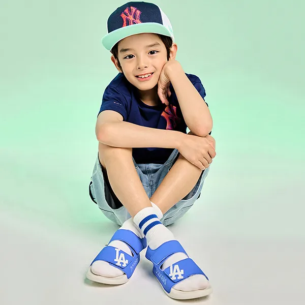 Dép Sandal Trẻ Em MLB Apple LA Dodgers 7ASDB0433-07RBS Màu Xanh