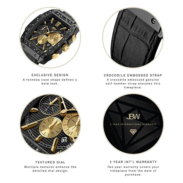 Đồng Hồ Nam JBW Echelon Quartz Black Dial Men's Watch J6379A Màu Đen - Đồng hồ - Vua Hàng Hiệu