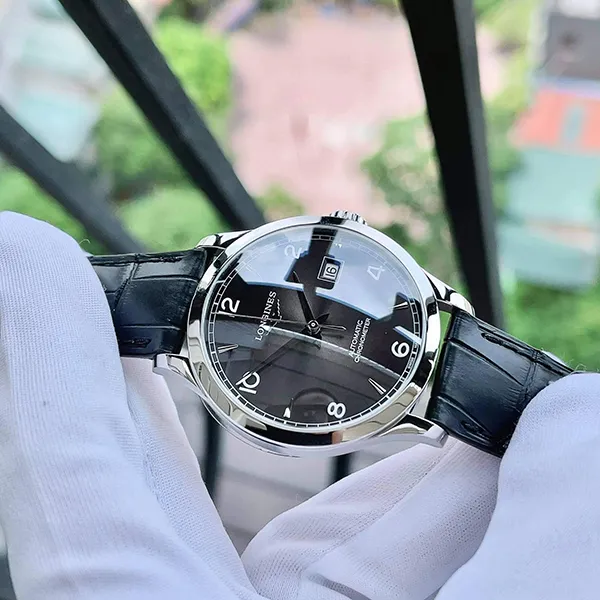 Đồng Hồ Nam Longines Record L2.820.4.56.2 Watch Màu Đen Bạc