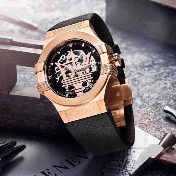 Đồng Hồ Nam Maserati Potenza Limited Leather Men's Watch R8821108025 Màu Đen - 1