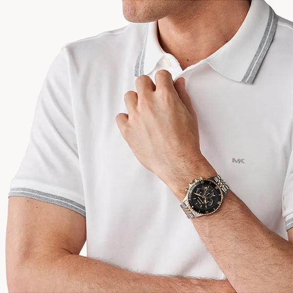 Đồng Hồ Nam Michael Kors MK Bayville Chronograph Quartz Black Dial MK8872 Màu Đen Bạc