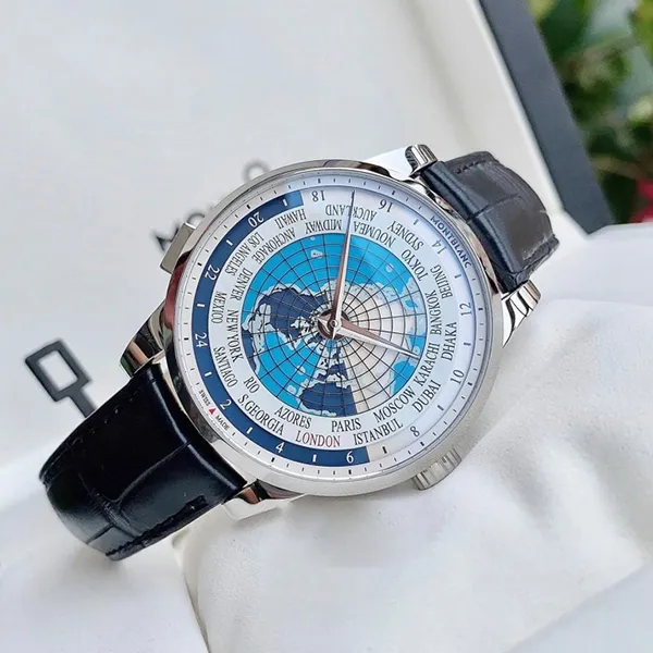 Đồng Hồ Nam Montblanc Heritage Spirit Orbis Terrarum World Map 112308 Màu Đen Bạc