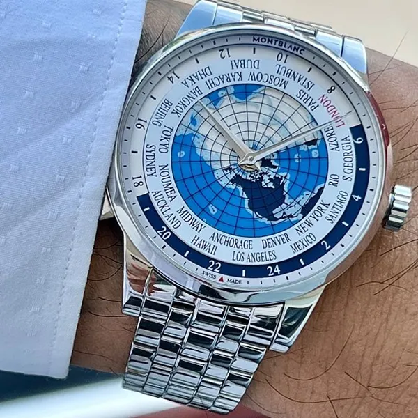 Đồng Hồ Nam Montblanc Worldtimer 112309 Màu Bạc - Đồng hồ - Vua Hàng Hiệu