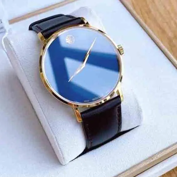 Đồng Hồ Nam Movado 0607316 Museum Quartz Blue Dial Màu Xanh Đen