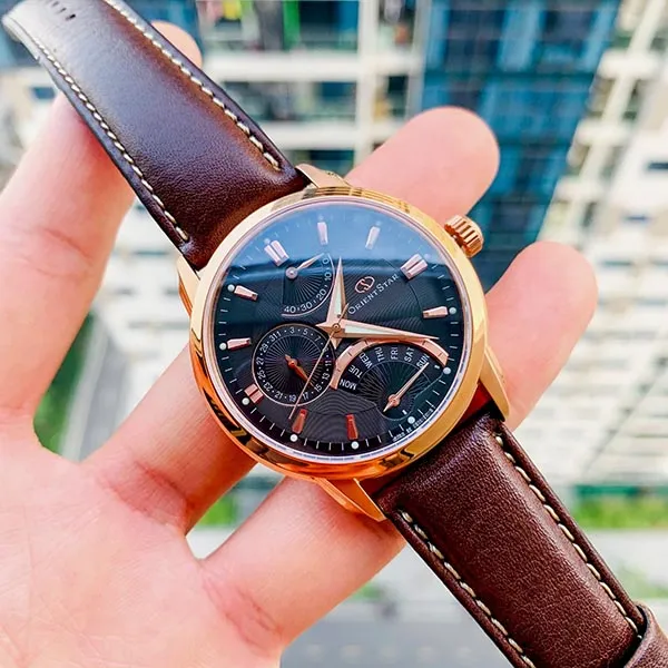 Đồng Hồ Nam Orient Star Retrograde SDE00003B0 Màu Nâu