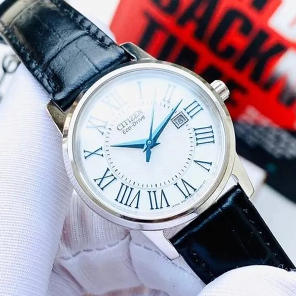 Đồng Hồ Nữ Citizen Eco Drive Dây Da Cá Sấu EW1568 – 04A Màu Đen