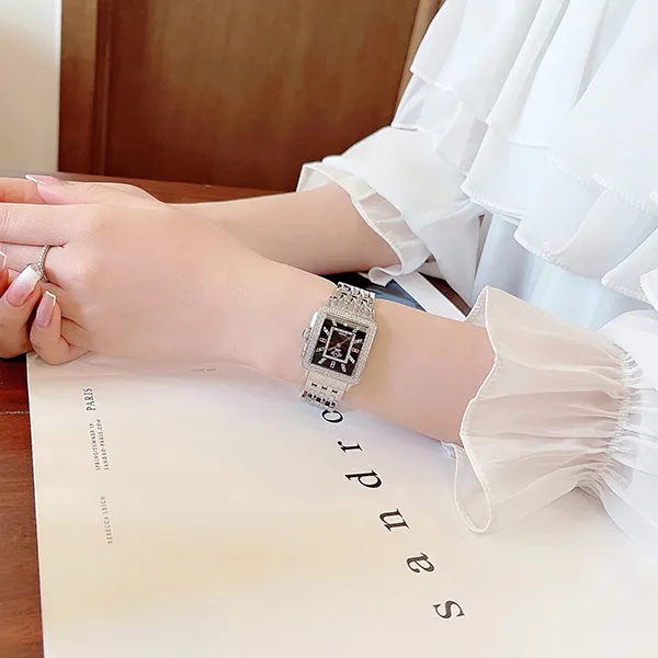 Đồng Hồ Nữ Gevril GV2 Women's Padova Gemstones Swiss Diamond Watch 12330B Màu Bạc Đen