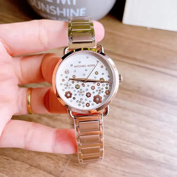 Đồng Hồ Nữ Michael Kors MK3841 Mặt Đính Đá Màu Vàng Hồng - Đồng hồ - Vua Hàng Hiệu