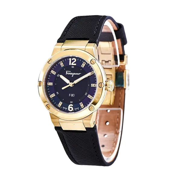 Đồng Hồ Nữ Salvatore Ferragamo F80 Diamond For Lady Màu Đen