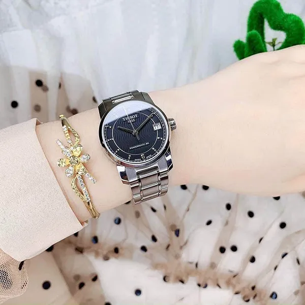 Đồng Hồ Nữ Tissot T-Classic Automatic Black Dial Titanium Ladies T087.207.44.057.00 Màu Bạc - Đồng hồ - Vua Hàng Hiệu