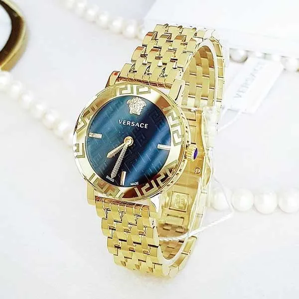 Đồng Hồ Nữ Versace Greca Glass Watch Màu Vàng