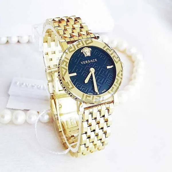 Đồng Hồ Nữ Versace Greca Glass Watch Màu Vàng