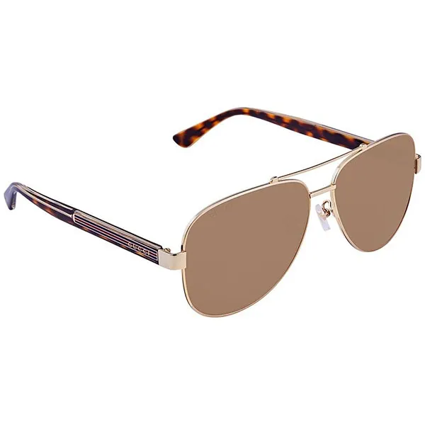 Kính Mát Nam Gucci Brown Aviator Men's Sunglasses GG0528S 008 63
