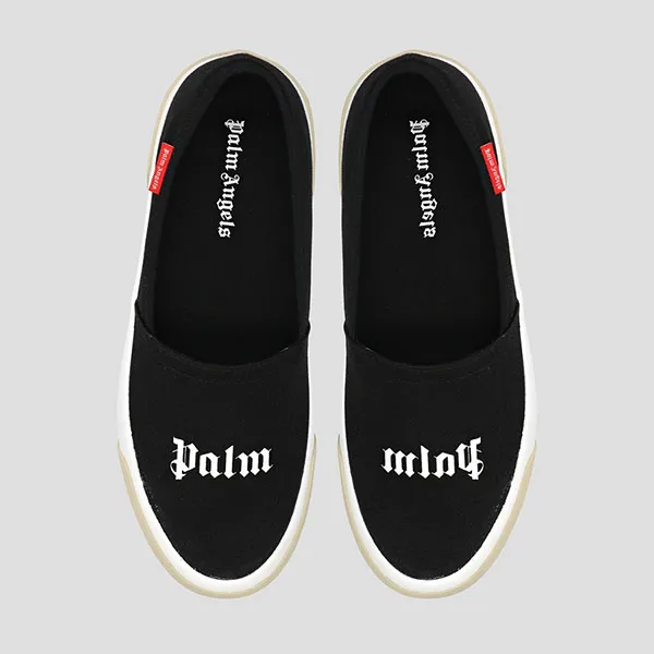 Giày Slip On Nam Palm Angels Black Logo Printed PMIB004S23FAB0011001 Màu Đen Size 39