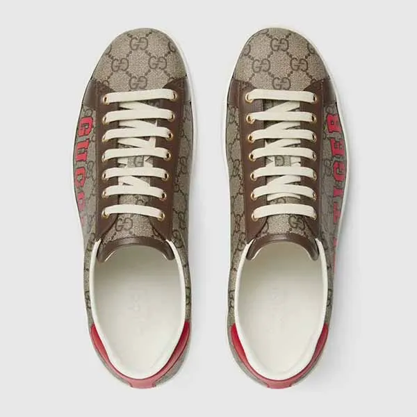 Giày Sneaker Nam Gucci GG Tiger Men's Ace sneaker 687609-UTD10-9760 Màu Nâu Đỏ Size 5.5 - Giày - Vua Hàng Hiệu