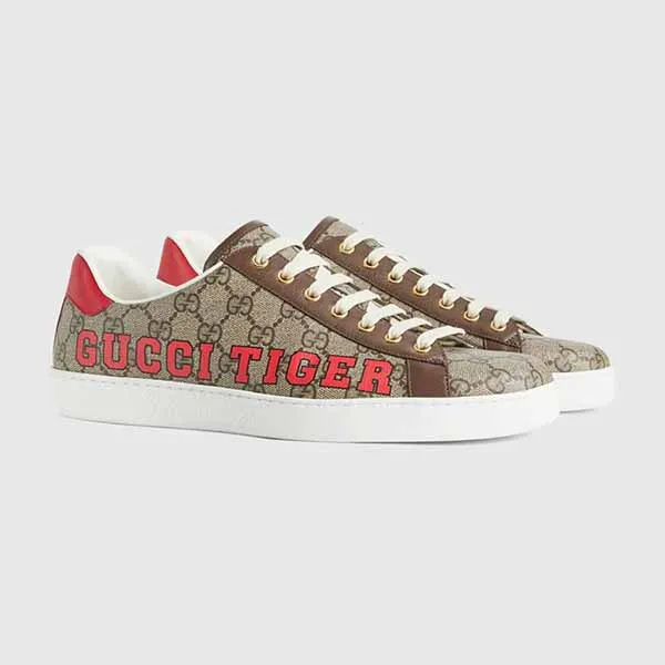 Giày Sneaker Nam Gucci GG Tiger Men's Ace sneaker 687609-UTD10-9760 Màu Nâu Đỏ Size 5.5 - Giày - Vua Hàng Hiệu