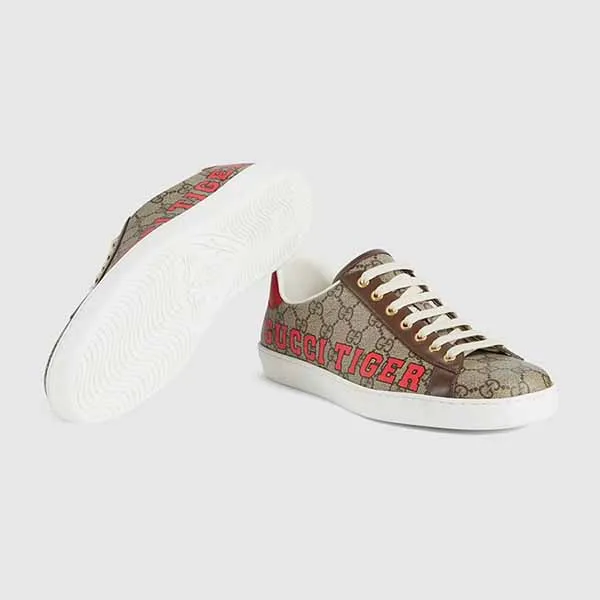 Giày Sneaker Nam Gucci GG Tiger Men's Ace sneaker 687609-UTD10-9760 Màu Nâu Đỏ Size 5.5 - Giày - Vua Hàng Hiệu