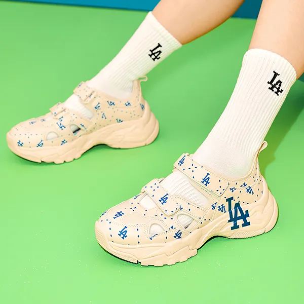 Giày Sục MLB Big Ball Chunky Mask Diamond Monogram Los Angeles Dodgers 3ASDCMM33-07CRS Màu Trắng Kem Size 230 - Giày - Vua Hàng Hiệu