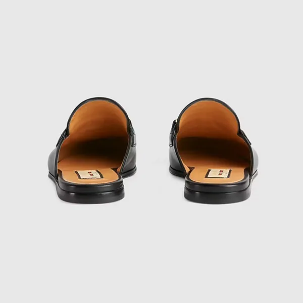 Giày Sục Unisex Gucci Slipper With Tassels Black Leather Màu Đen Size 39.5