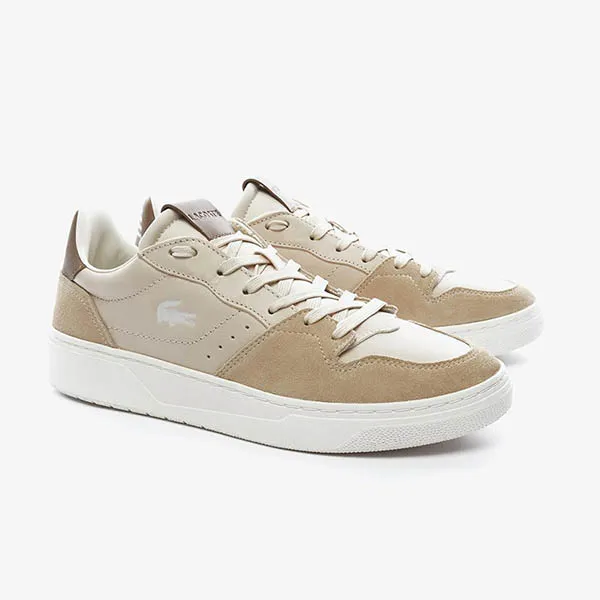 Giày Thể Thao Nam Lacoste Court-Lisse Leather Màu Be Size 40.5