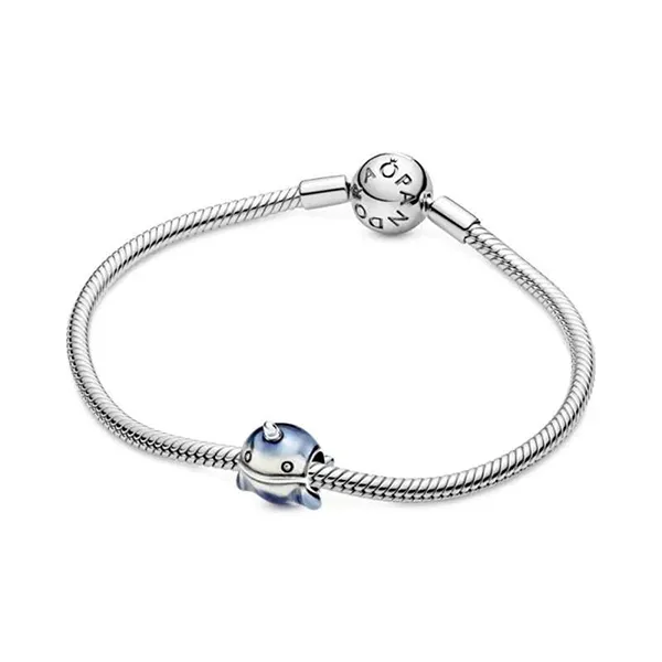 Hạt Vòng Charm Nữ Pandora Shimmering Narwhal 798965C01 Màu Xanh Bạc - Trang sức - Vua Hàng Hiệu