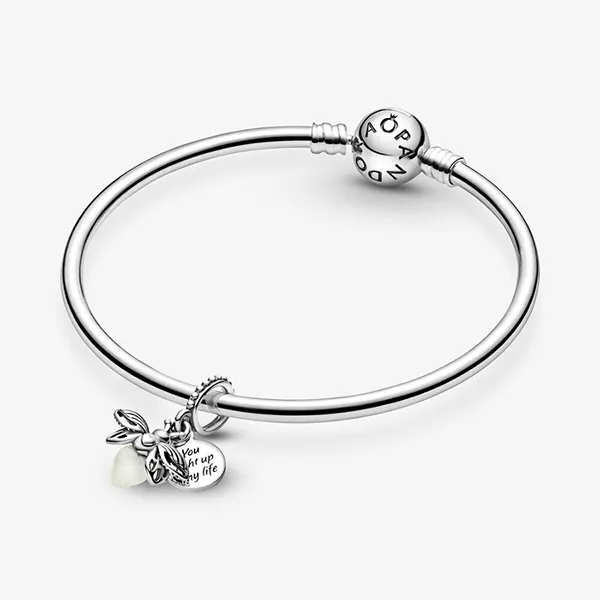 Hạt Vòng Charm Pandora Glow-In-The-Dark Firefly Dangle 799352C01 Màu Bạc