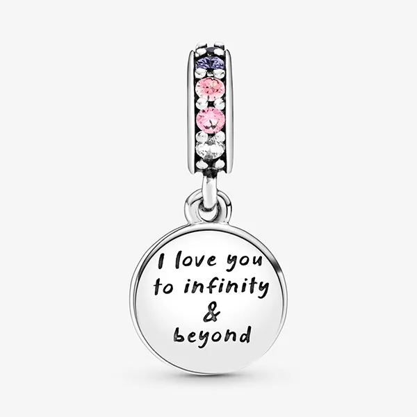 Hạt Vòng Charm Pandora Infinity Sterling Silver Dangle 798829C01 Phối Màu C_QP