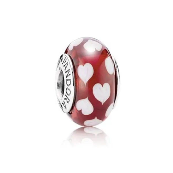 Hạt Vòng Charm Pandora Red Glass Wheel Of Hearts Charm 790948 Màu Đỏ - Trang sức - Vua Hàng Hiệu