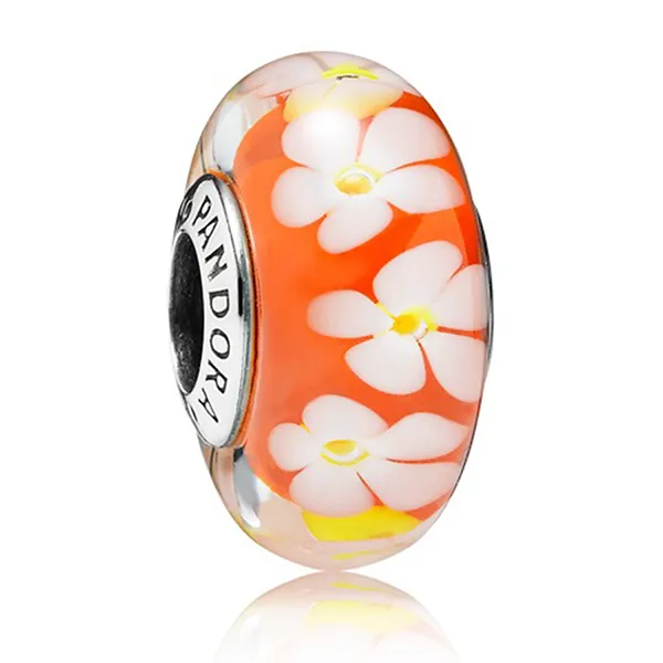 Hạt Vòng Charm Pandora Tropical Flower Orange Murano Glass 791624 Màu Cam - Trang sức - Vua Hàng Hiệu