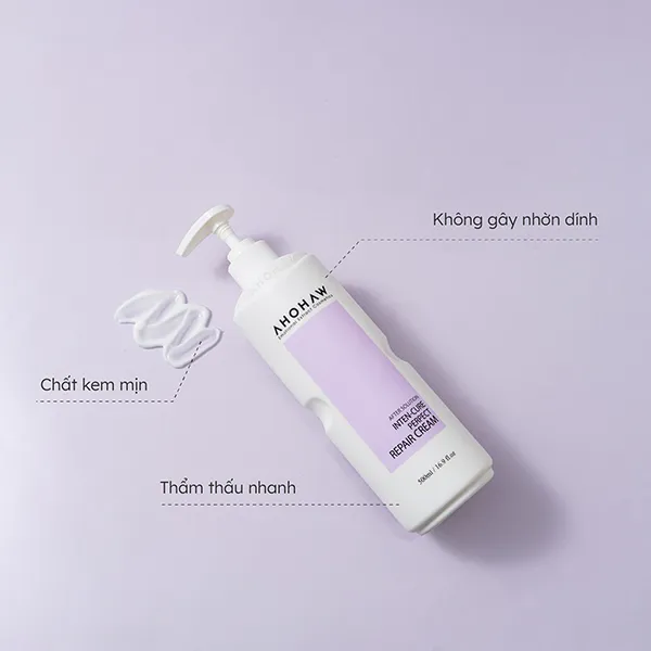 Kem Phục Hồi Da Treatment, Giãn Mao Mạch, Corticoid Ahohwa Inten Cure Perfect Repair Cream 500ml