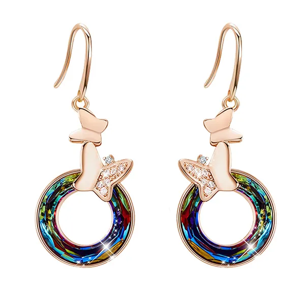 Khuyên Tai Nữ Kya Jewel Golden Butterfly Swarovski SE69 Phối Màu - Trang sức - Vua Hàng Hiệu