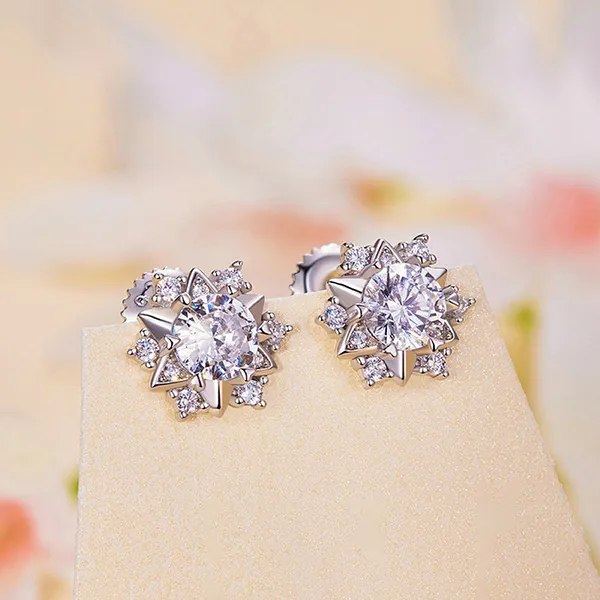 Khuyên Tai Nữ Kya Jewel Kim Cương Moissanite ME1 Màu Bạc