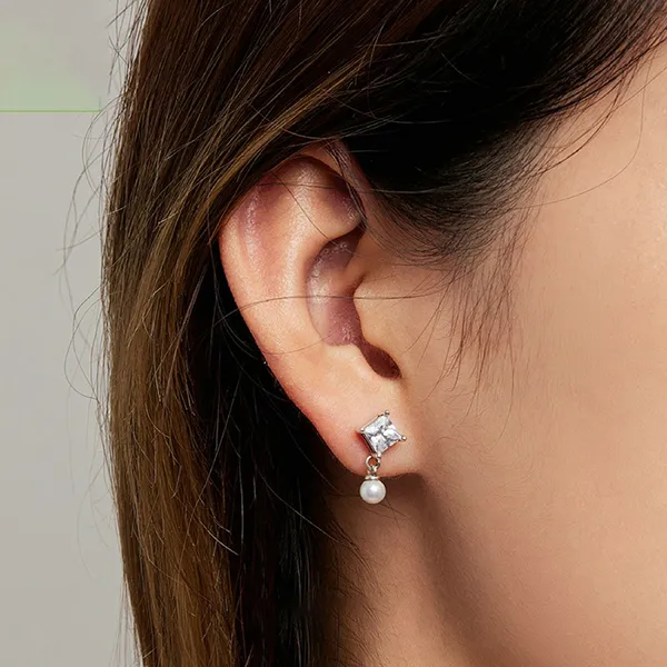 Khuyên Tai Nữ Kya Jewel Ngọc Trai Tự Nhiên Pearl Sang Trọng PE23 Màu Bạc