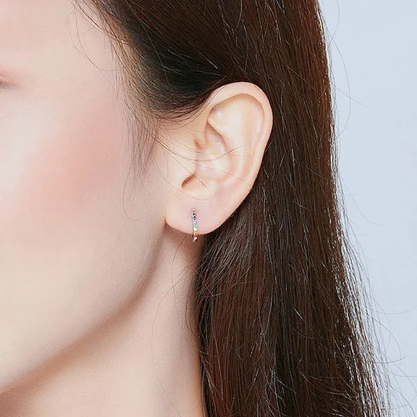 Khuyên Tai Nữ Kya Jewel Rainbow Đá CZ Sang Trọng E177 Phối Màu