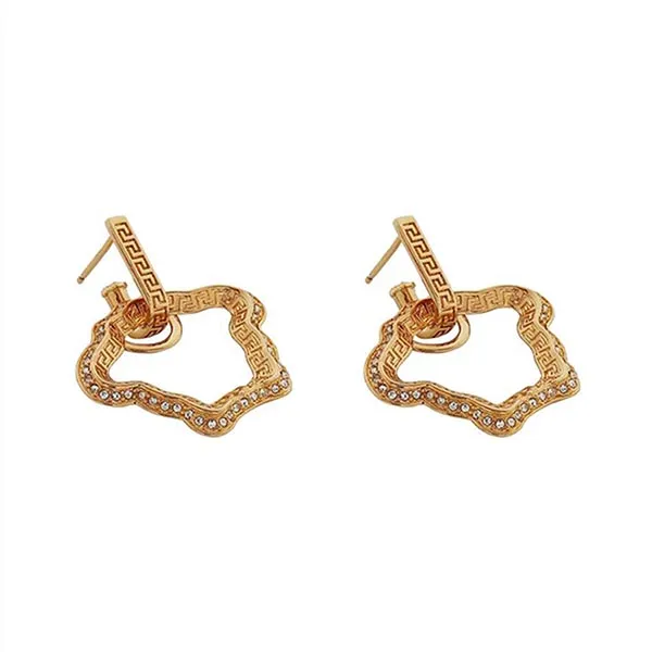 Khuyên Tai Nữ Versace 1004056 1A00621 La Medusa Curve Earrings Gold Màu Vàng