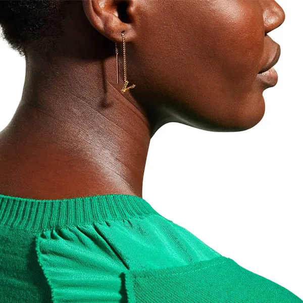Khuyên Tai Nữ Versace Virtus Chain Earrings Màu Vàng