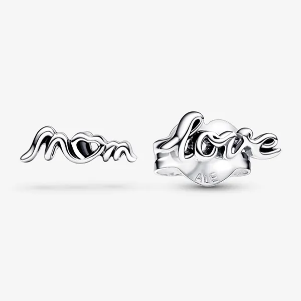 Khuyên Tai Pandora Love Mom Stud Earrings 292669C00 Màu Bạc