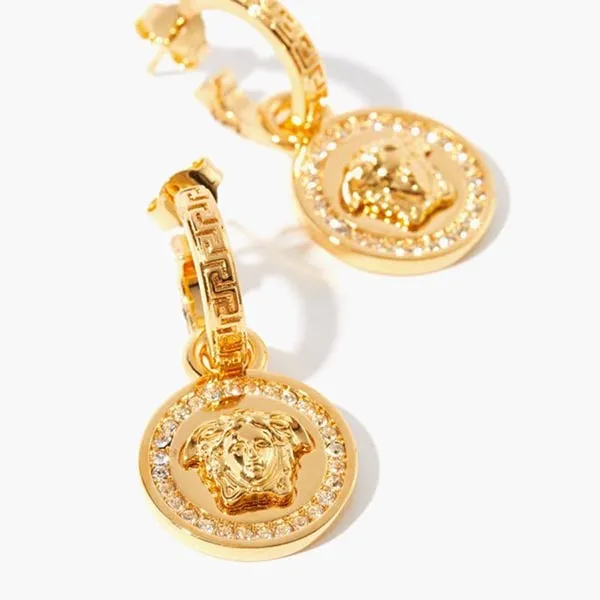 Khuyên Tai Versace Greca And Medusa Drop Earring Màu Vàng - Trang sức - Vua Hàng Hiệu